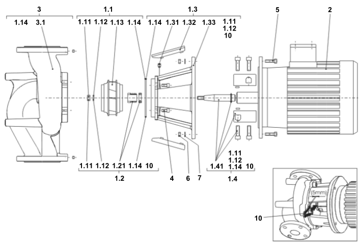 Mechanical seal MG12/32-G60 AQ1EGG M16 SET art. 2026903 for pump IL100/270-11/4 art. pump IL100/270-11/4 article 2120791 old 2084236